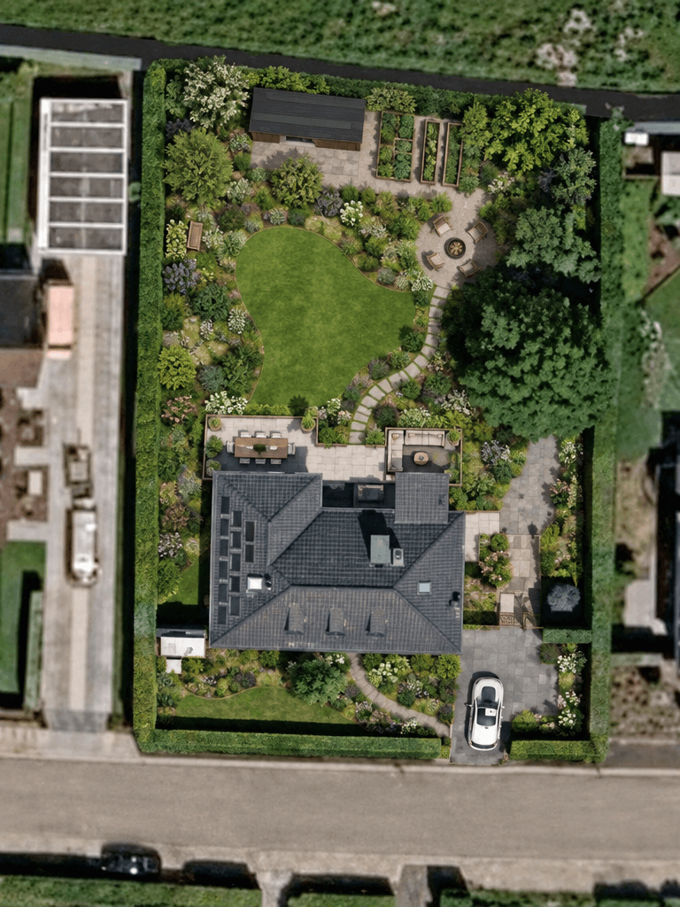 Yard design in Eco Natural Garden style — photo by GenRoom AI