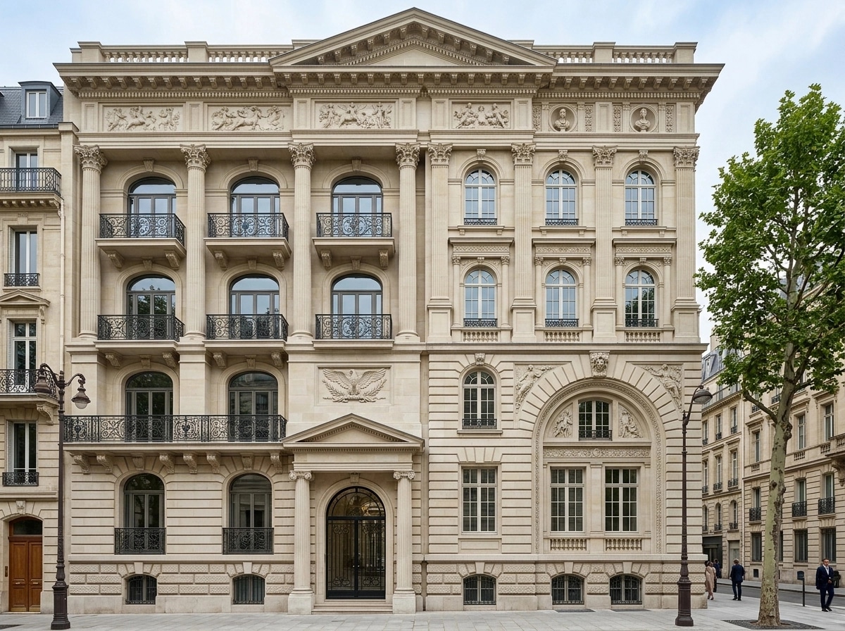 Neoclassic Facade Fachada design — facade photo by GenRoom AI