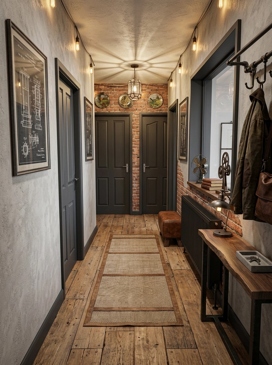 Loft / Industrial Hallway design — interior photo by GenRoom AI