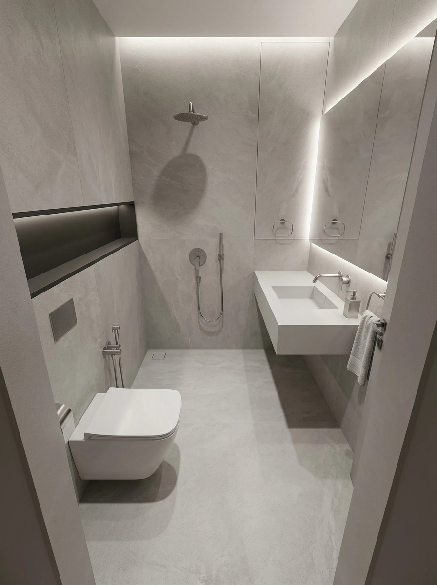 Minimalism Bathroom design — interior photo by GenRoom AI