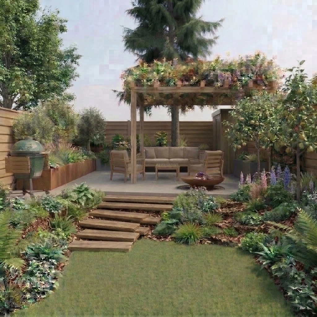Landscape design in Eco Natural Garden style — Yard by GenRoom AI