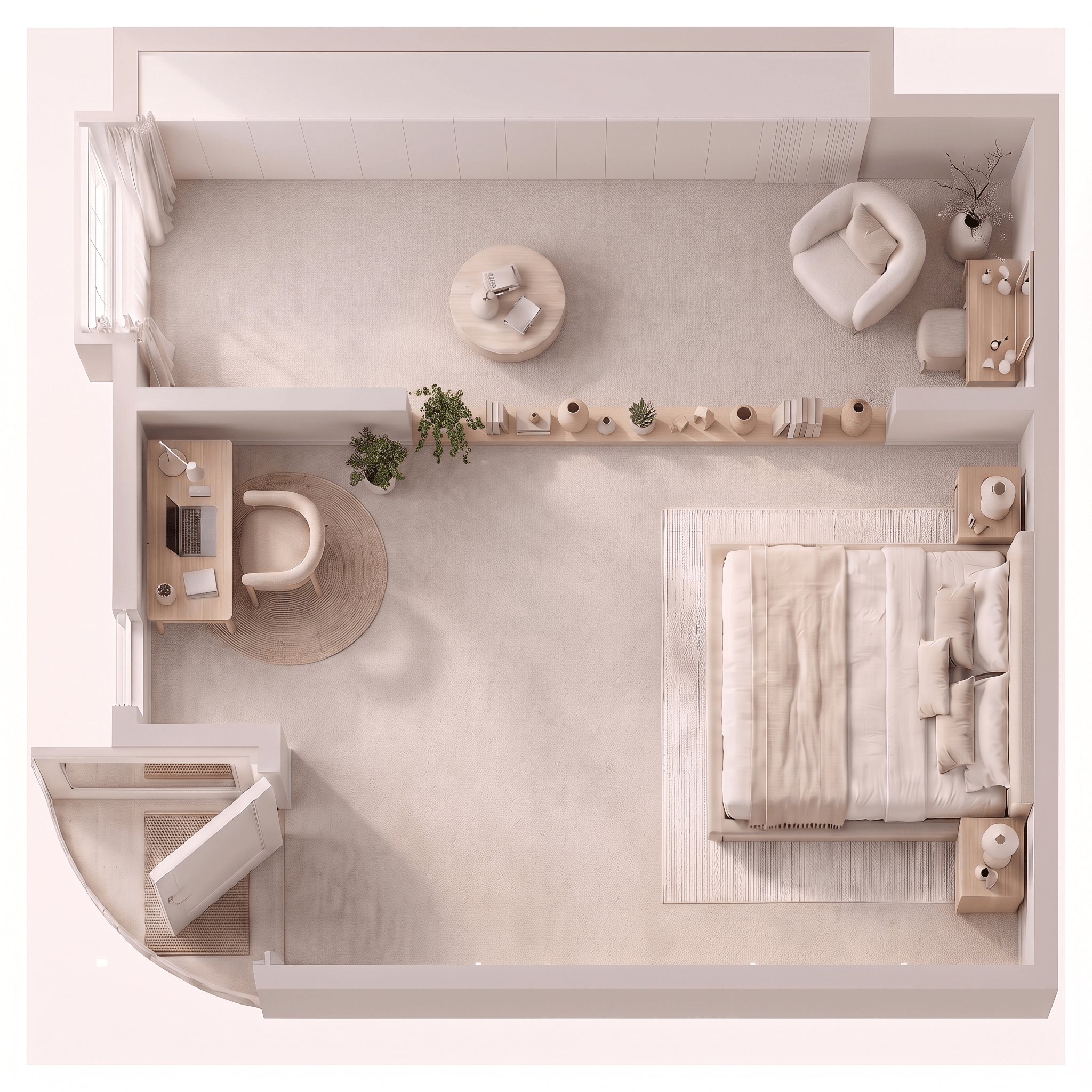 Interior design in Minimalism style — Living Room by GenRoom AI
