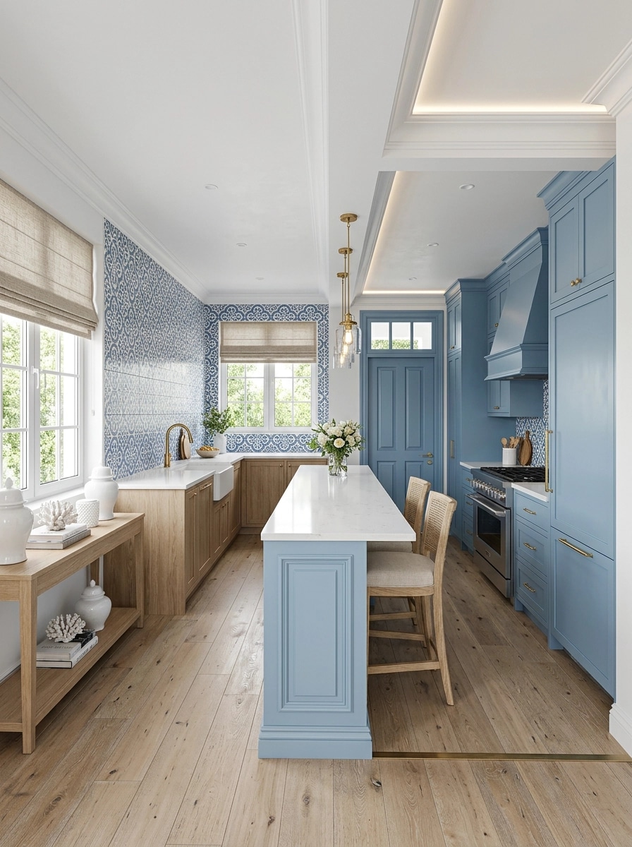 Kitchen interior in Coastal / Hamptons style — photo by GenRoom AI