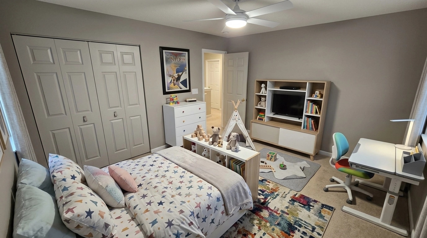 Contemporary Kids Room design — interior photo by GenRoom AI