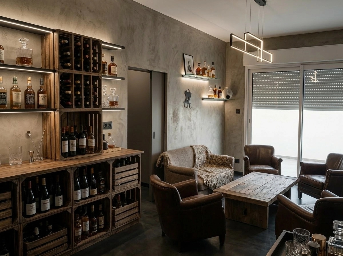 Interior design in Minimalism style — bar by GenRoom AI