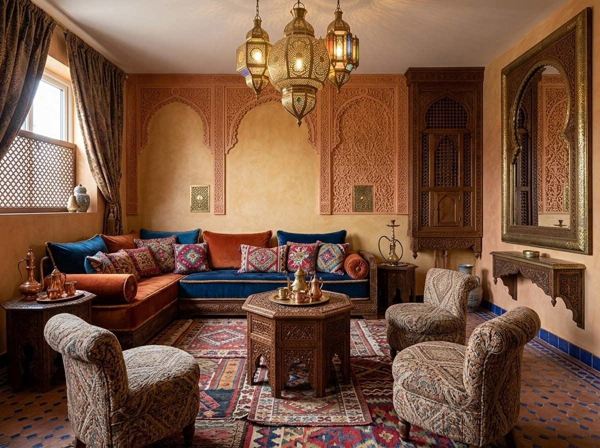Interior design in Arabian / Moroccan style — Living Room by GenRoom AI