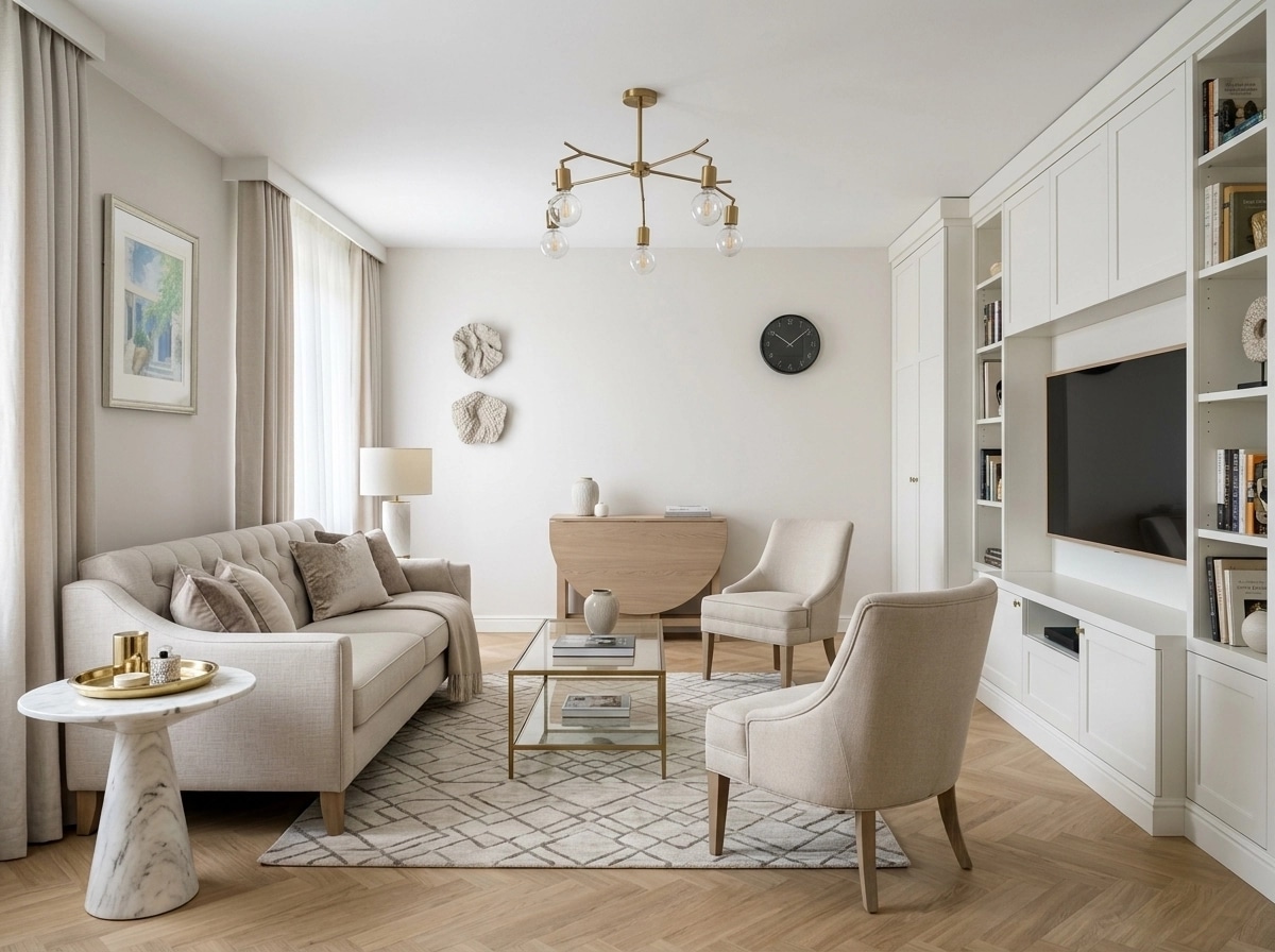 Transitional Living Room design — interior photo by GenRoom AI