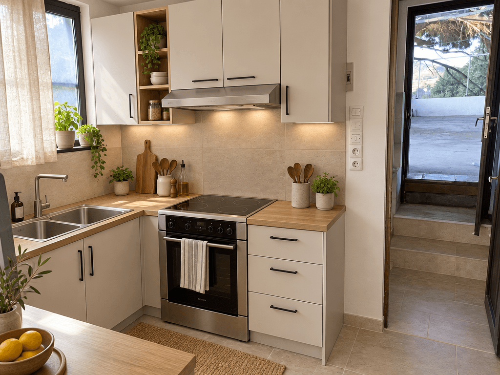 Kitchen interior in Minimalism style — photo by GenRoom AI