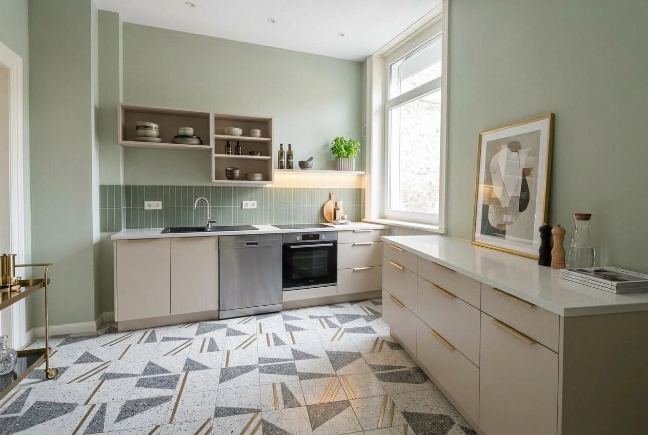 Kitchen interior in Contemporary style — photo by GenRoom AI