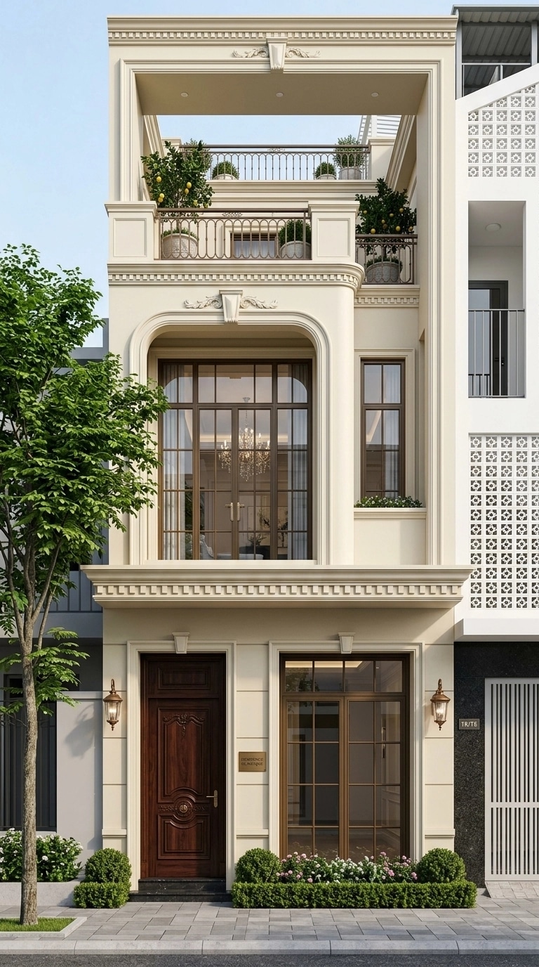 Neoclassic Facade Fachada design — facade photo by GenRoom AI