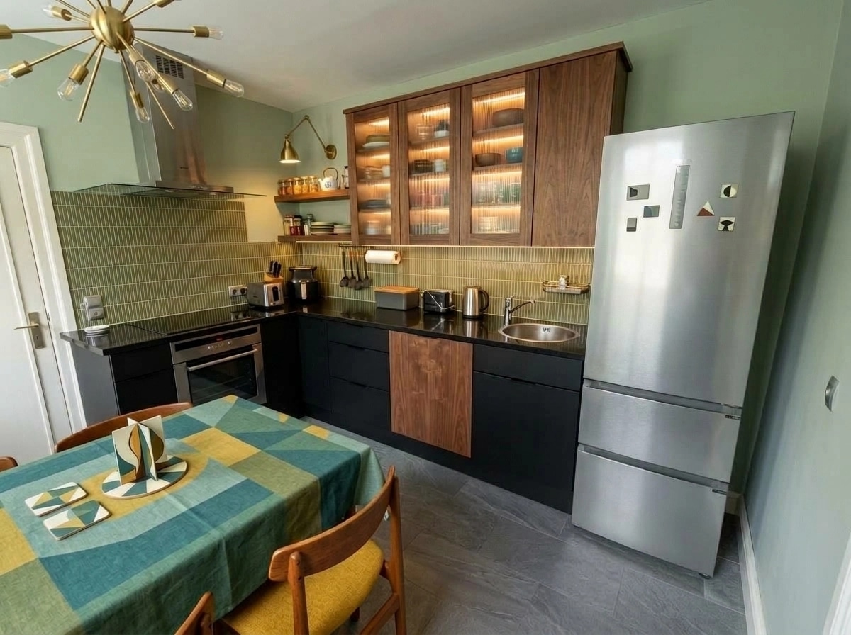 Mid-Century Modern Kitchen design — interior photo by GenRoom AI