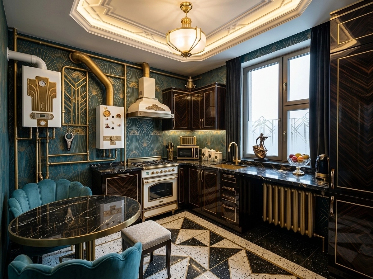 Art Deco Kitchen design — interior photo by GenRoom AI