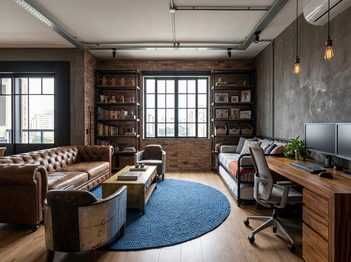 Interior design in Loft / Industrial style — Living Room by GenRoom AI