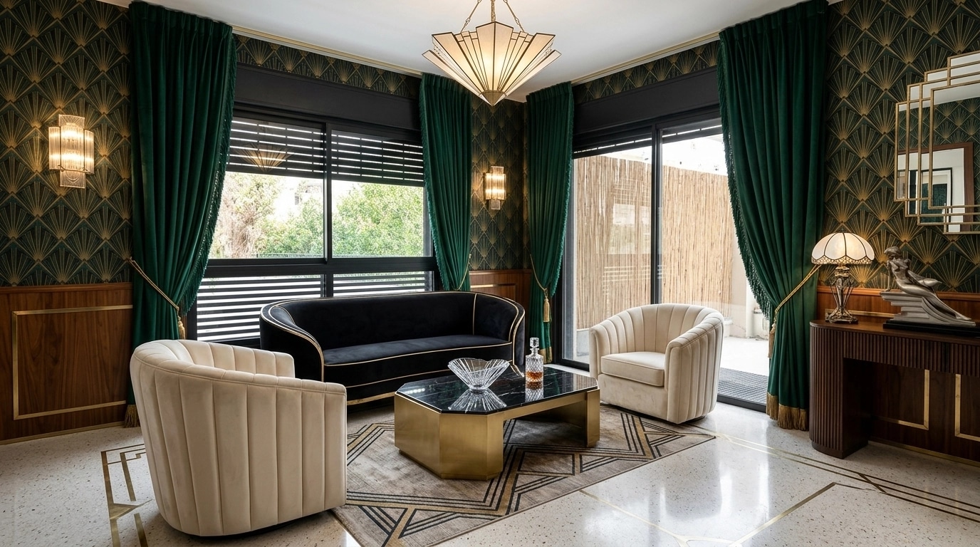 Interior design in Art Deco style — Living Room by GenRoom AI