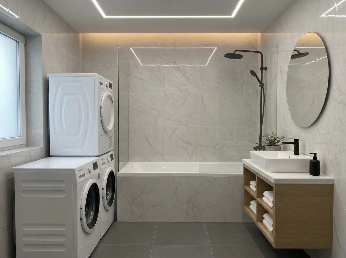 Bathroom interior in Minimalism style — photo by GenRoom AI