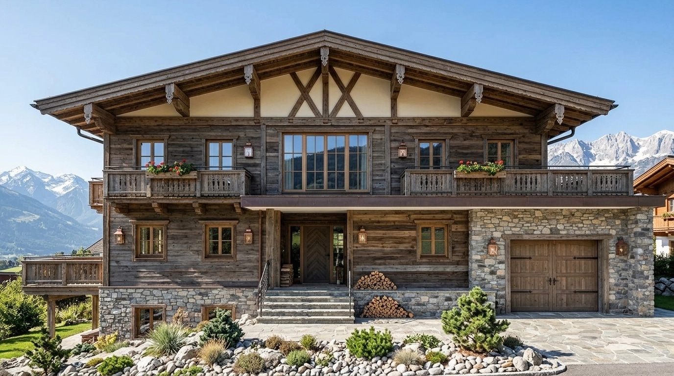 Facade design in Chalet Facade style — photo by GenRoom AI