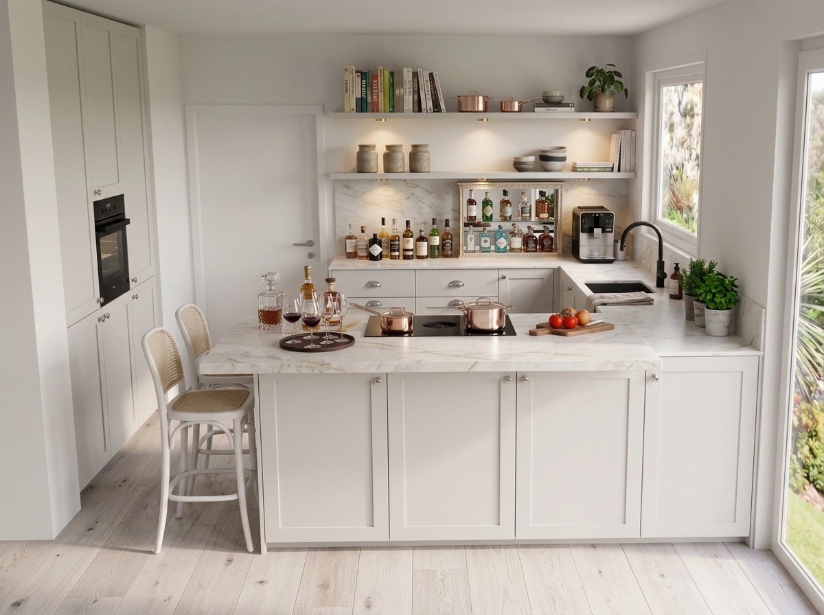 Kitchen interior in Coastal / Hamptons style — photo by GenRoom AI