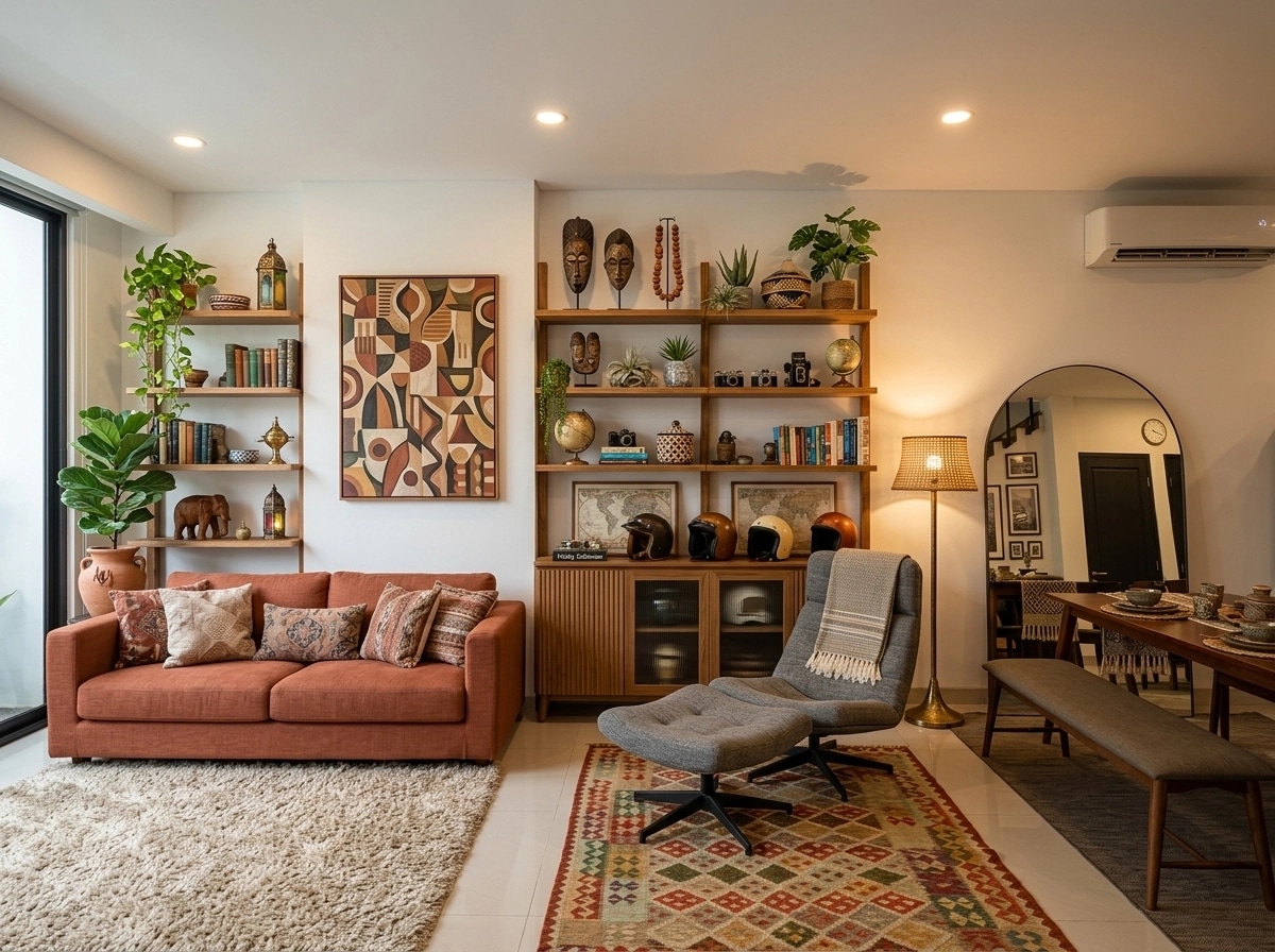 Interior design in Bohemian style — Living Room by GenRoom AI