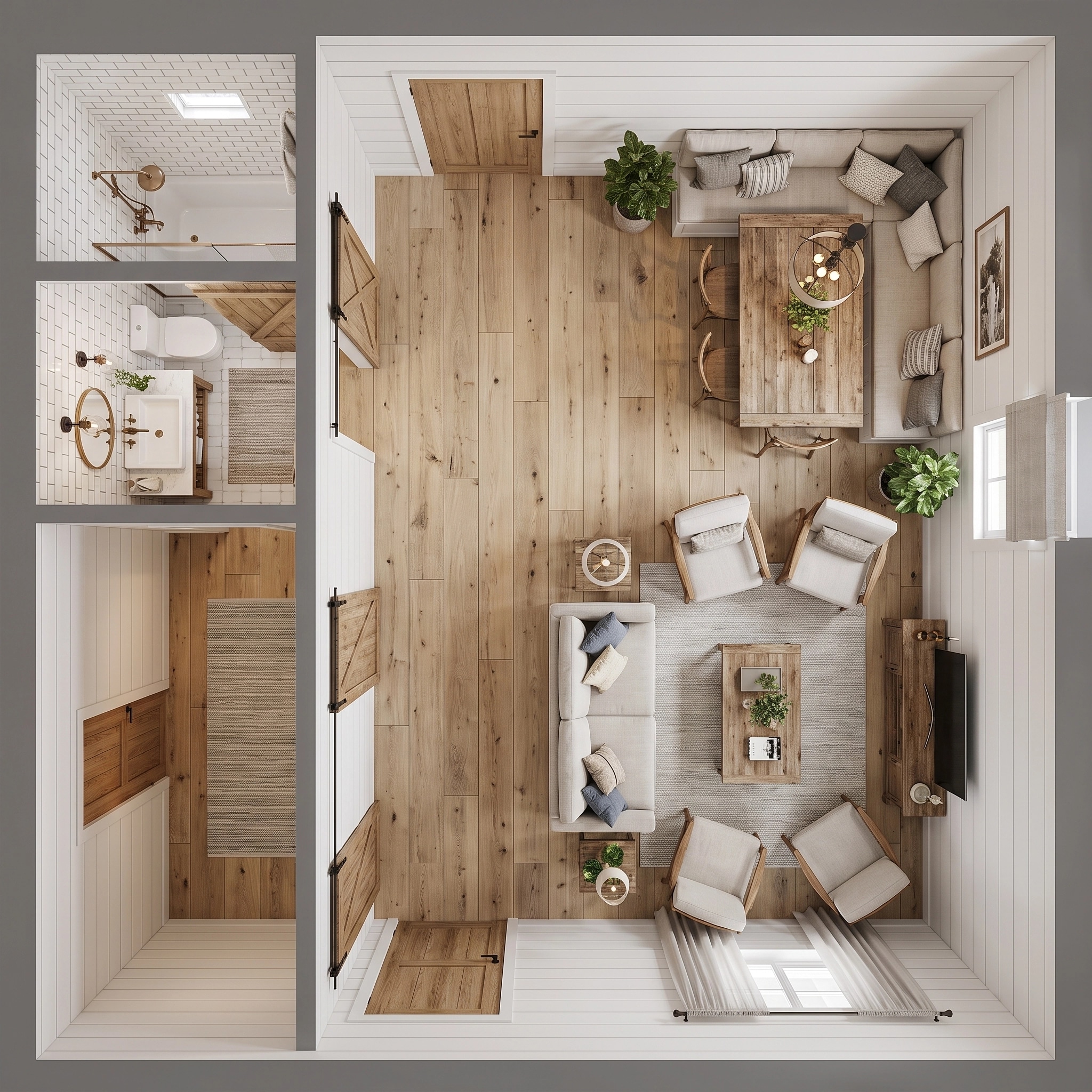 Modern Farmhouse Living Room design — interior photo by GenRoom AI