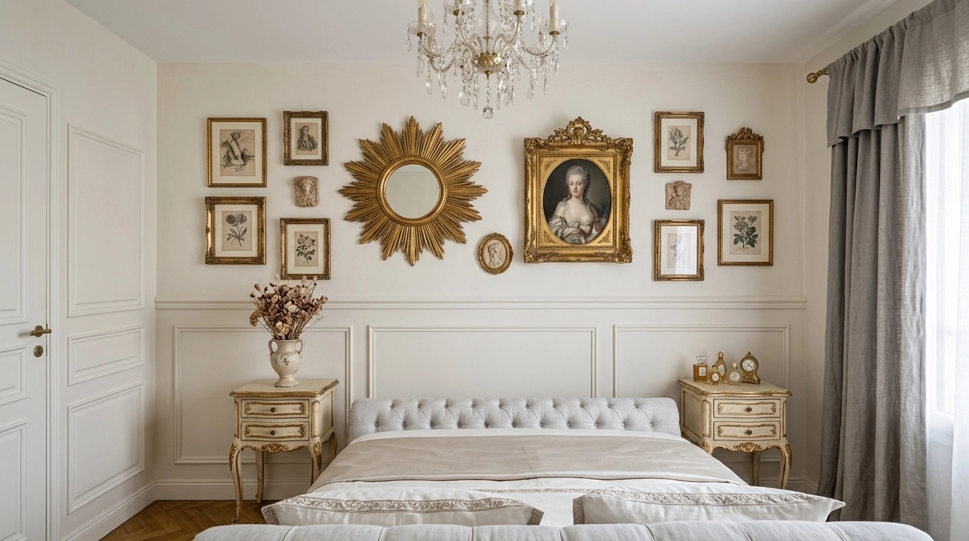 French Parisian Bedroom design — interior photo by GenRoom AI