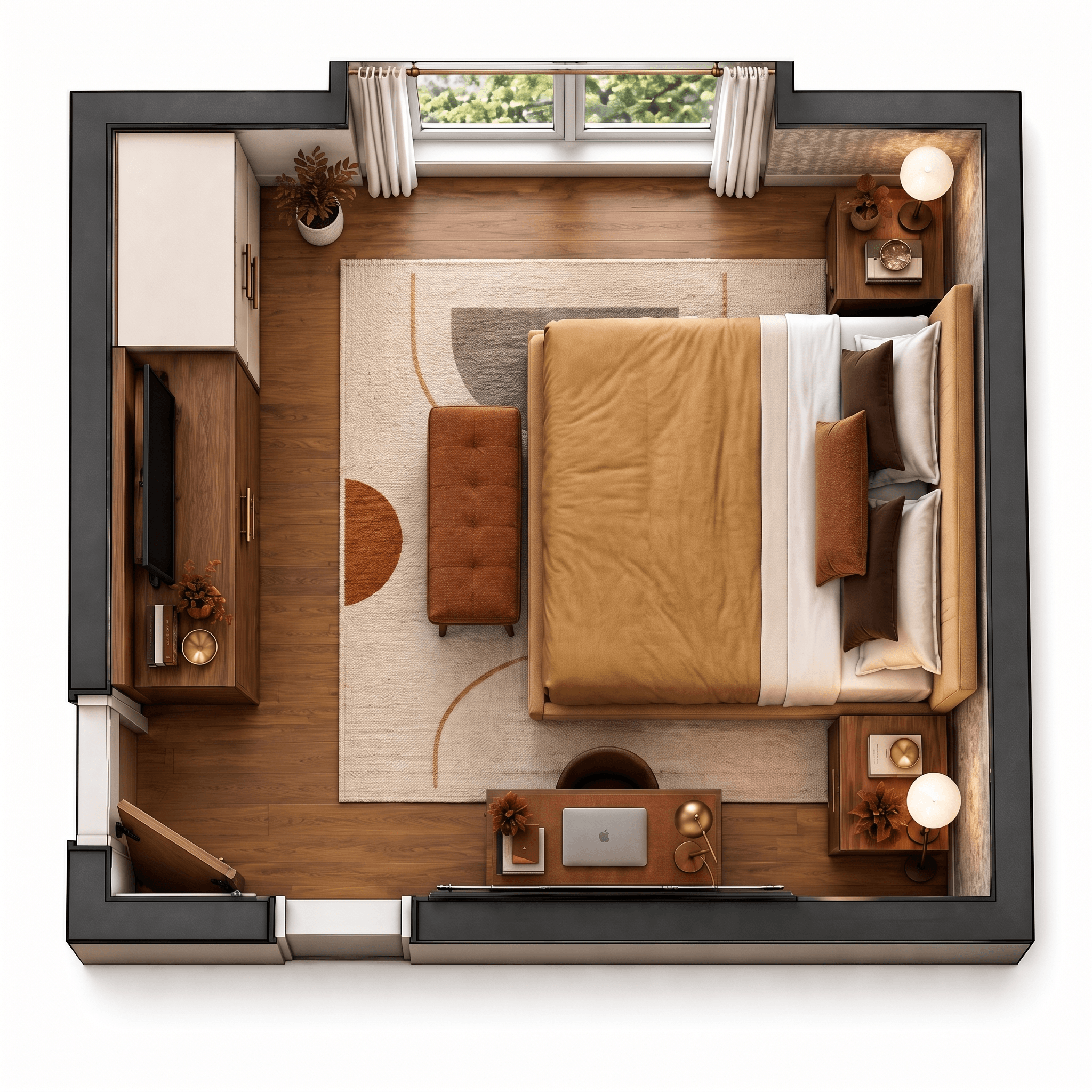 Design de interiores em estilo Mid-Century Modern — Sala de Estar por GenRoom AI