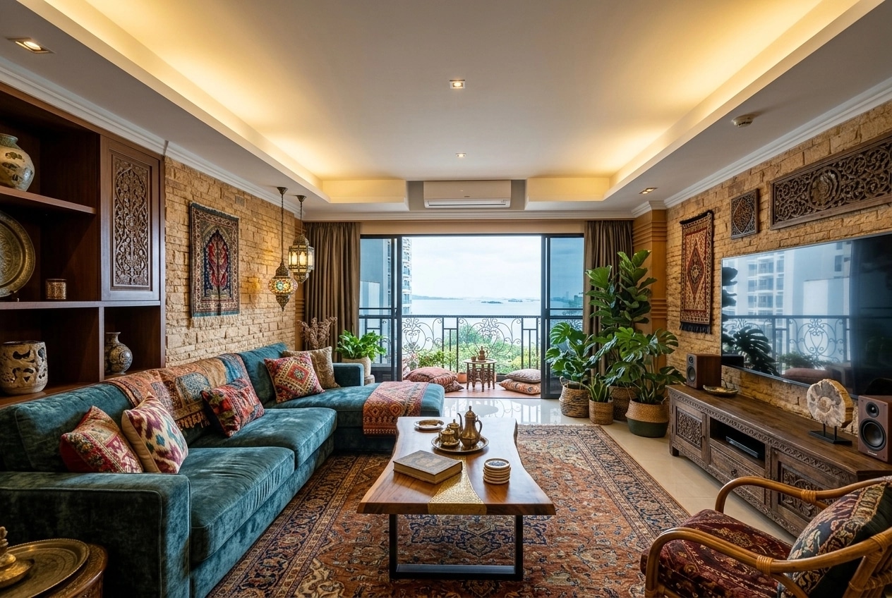 Interior design in Bohemian style — Living Room by GenRoom AI