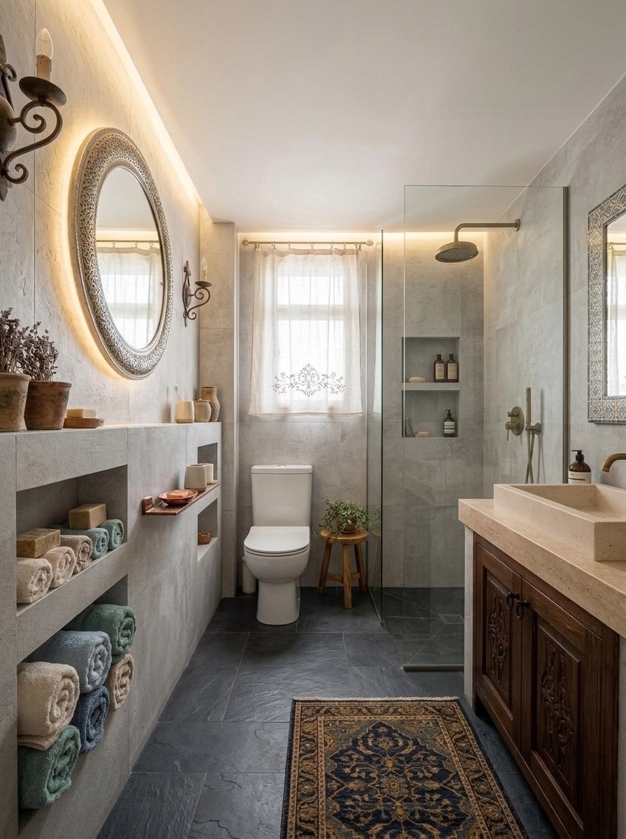 Interior design in Mediterranean style — Bathroom by GenRoom AI