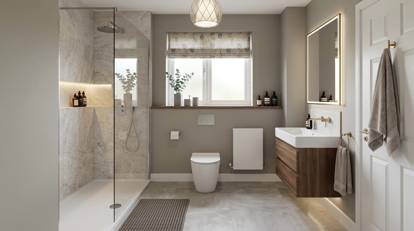 Contemporary Bathroom design — interior photo by GenRoom AI