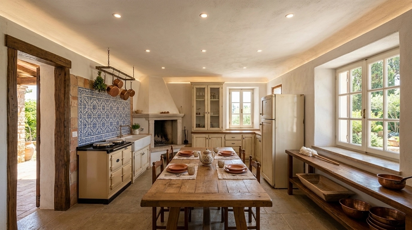 Kitchen interior in Tuscan style — photo by GenRoom AI