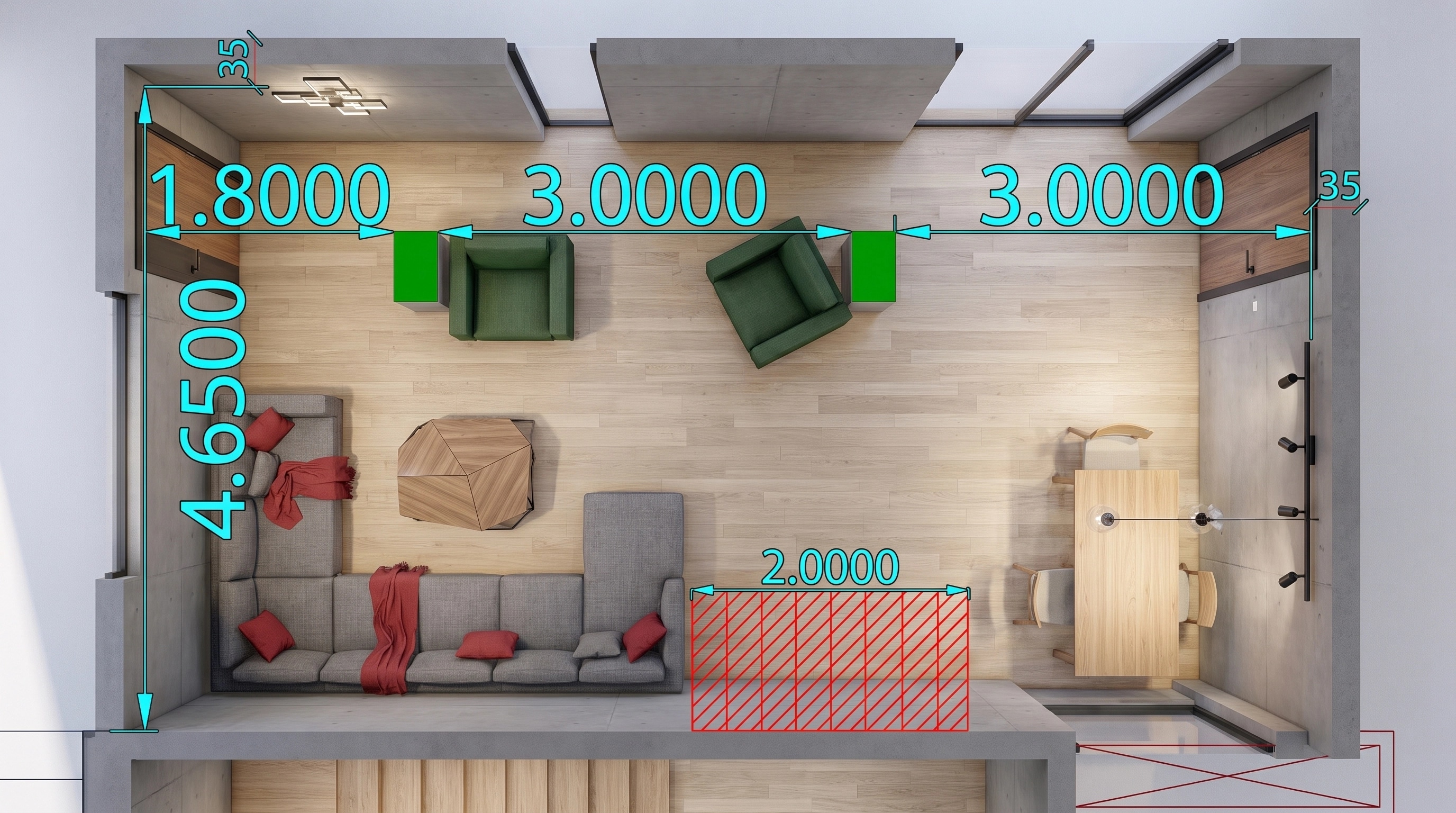 Interior design in Contemporary style — Living Room by GenRoom AI