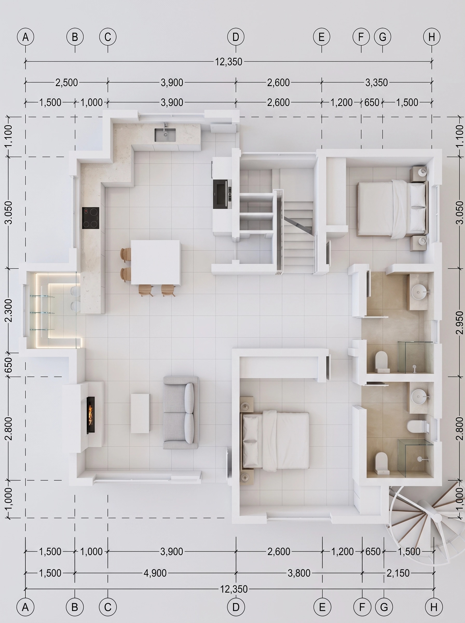 Interior design in Minimalism style — Living Room by GenRoom AI