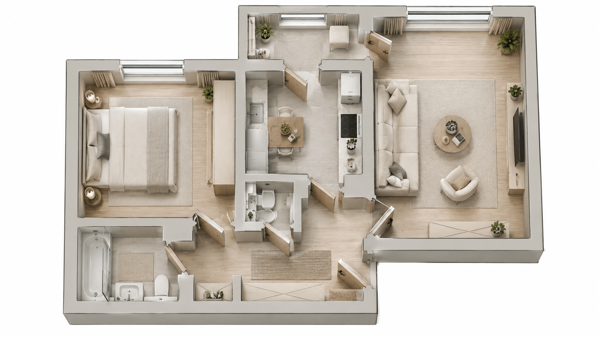 Interior design in Minimalism style — Living Room by GenRoom AI