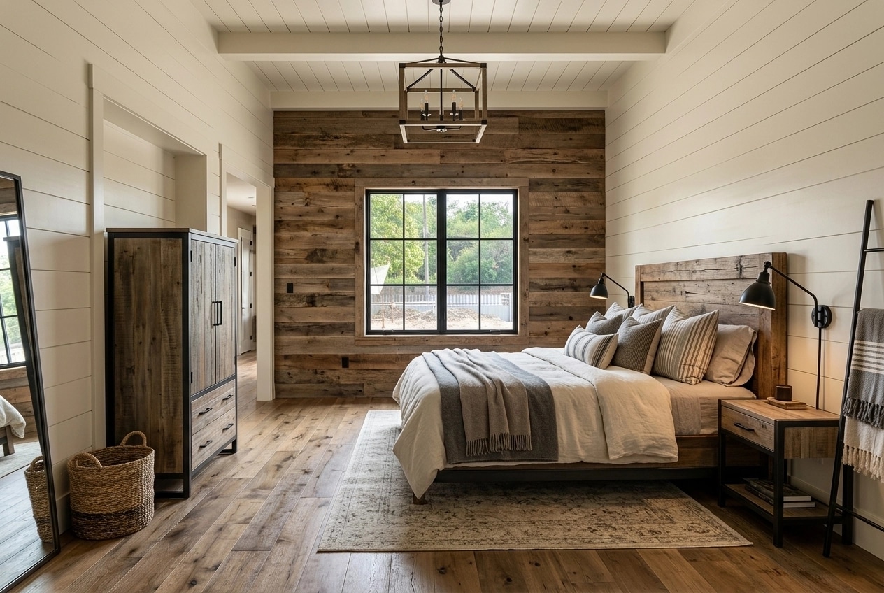 Interior design in Modern Farmhouse style — Bedroom by GenRoom AI
