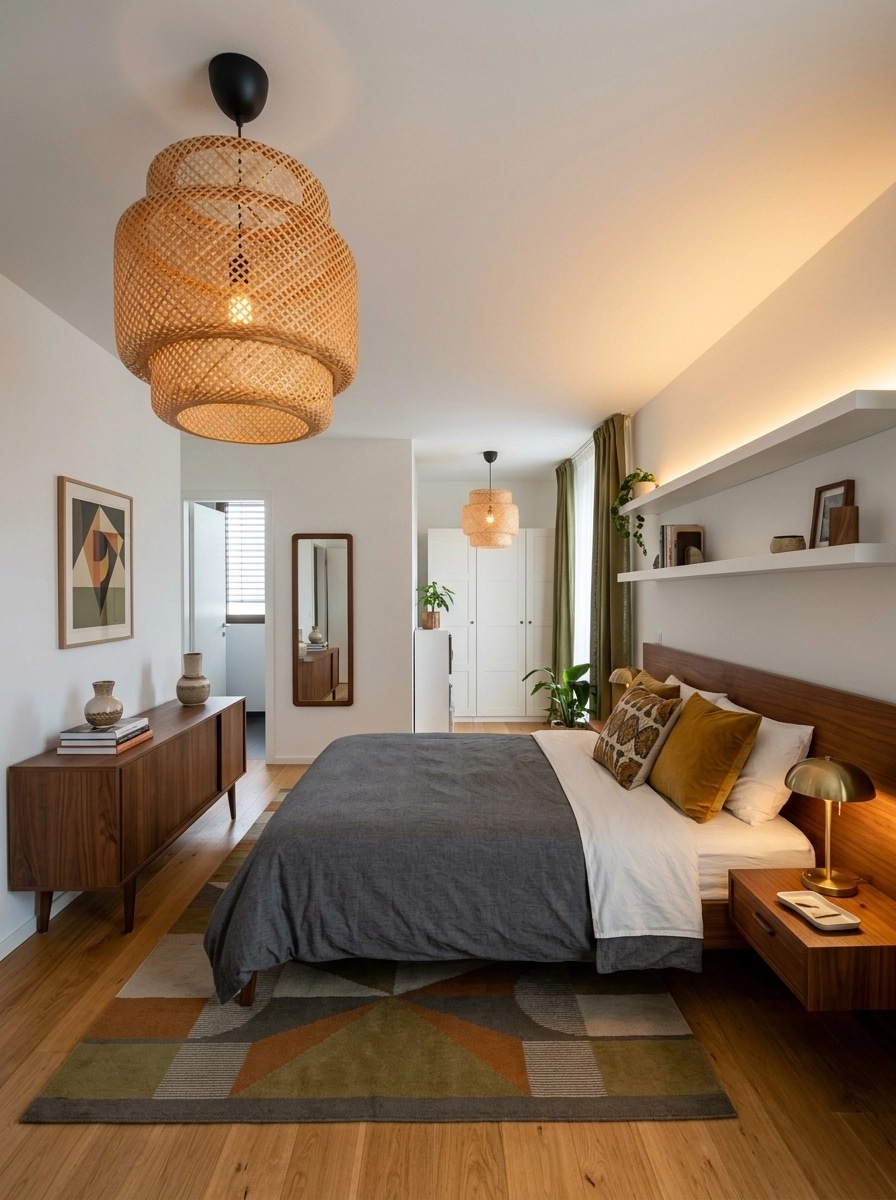 Interior design in Mid-Century Modern style — Bedroom by GenRoom AI
