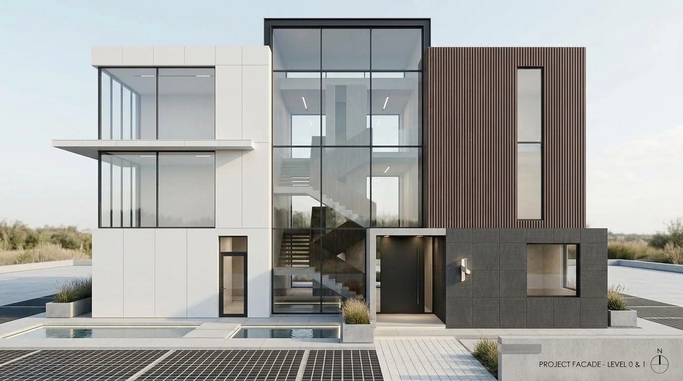 Minimalist Facade Facade design — facade photo by GenRoom AI