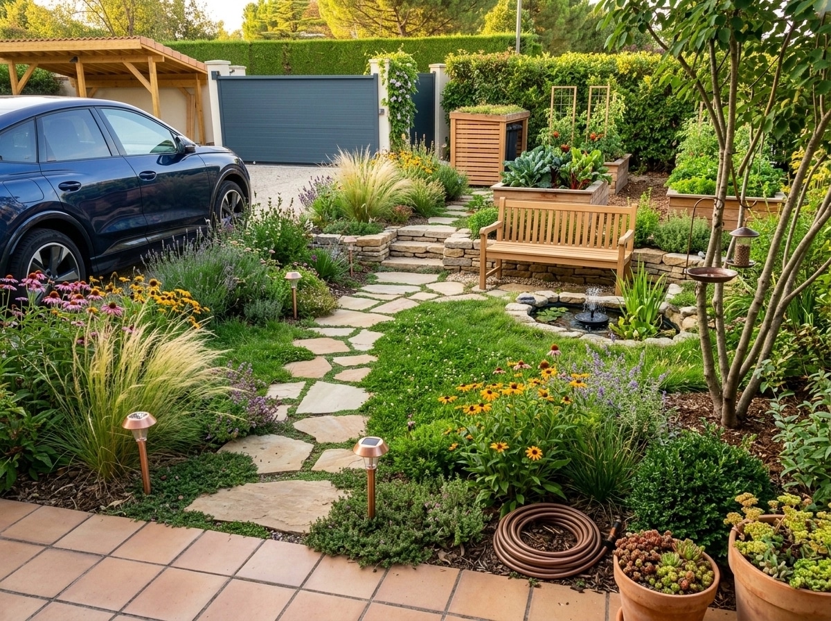 Landscape design in Eco Natural Garden style — Yard by GenRoom AI