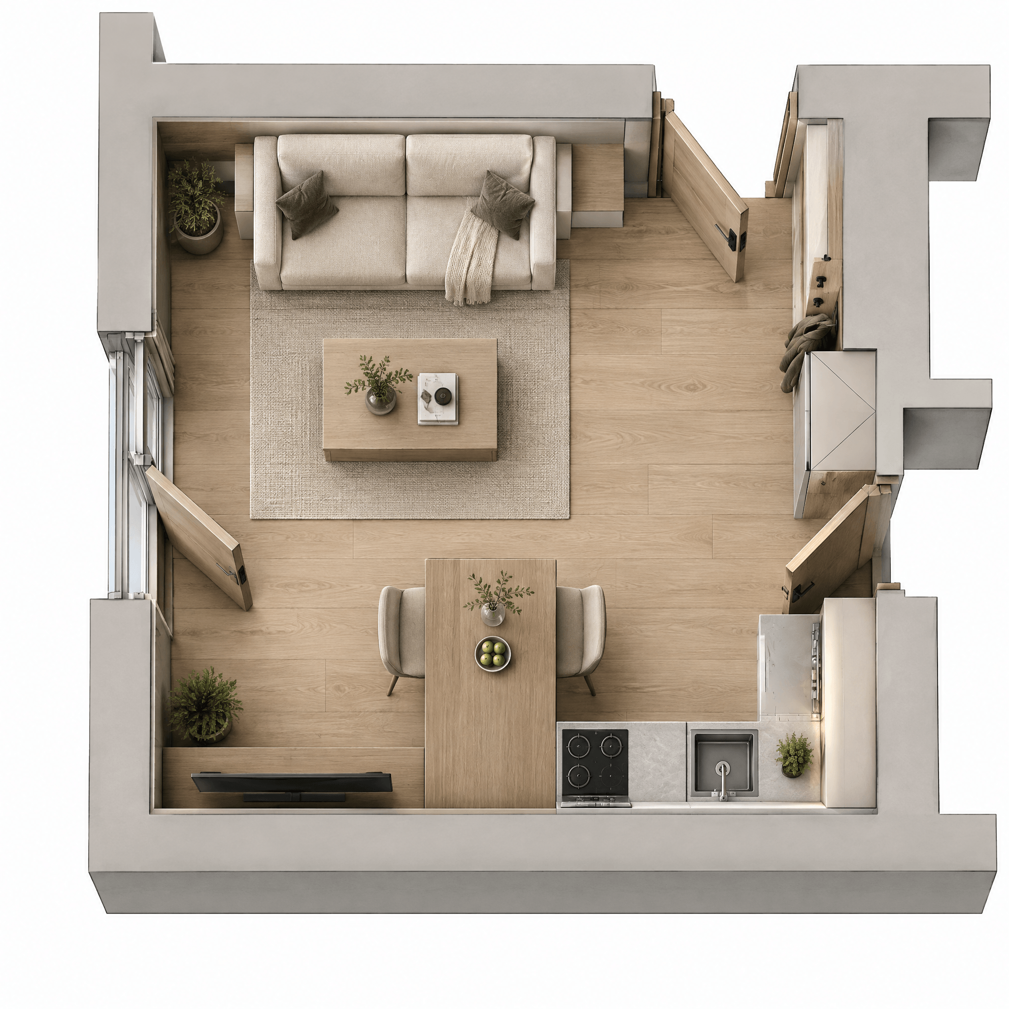 Minimalism Living Room design — interior photo by GenRoom AI