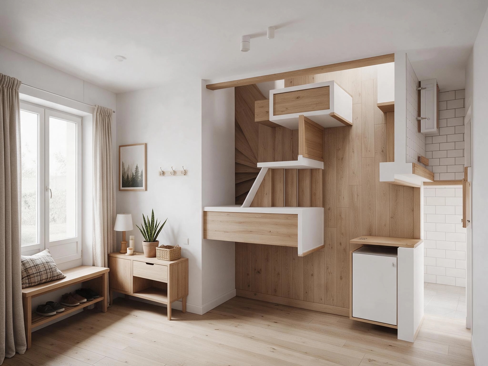 Hallway interior in Scandinavian style — photo by GenRoom AI