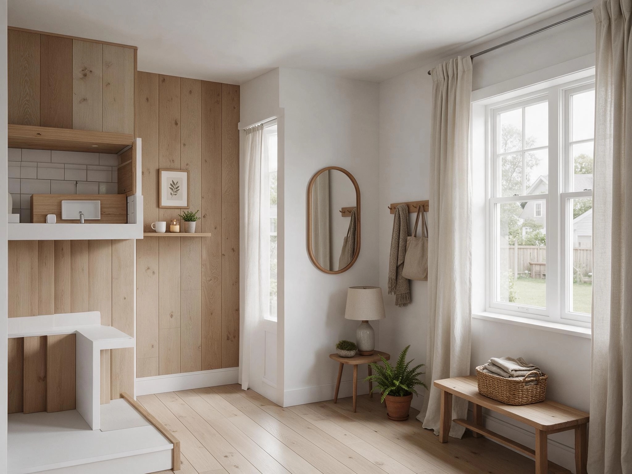 Hallway interior in Scandinavian style — photo by GenRoom AI