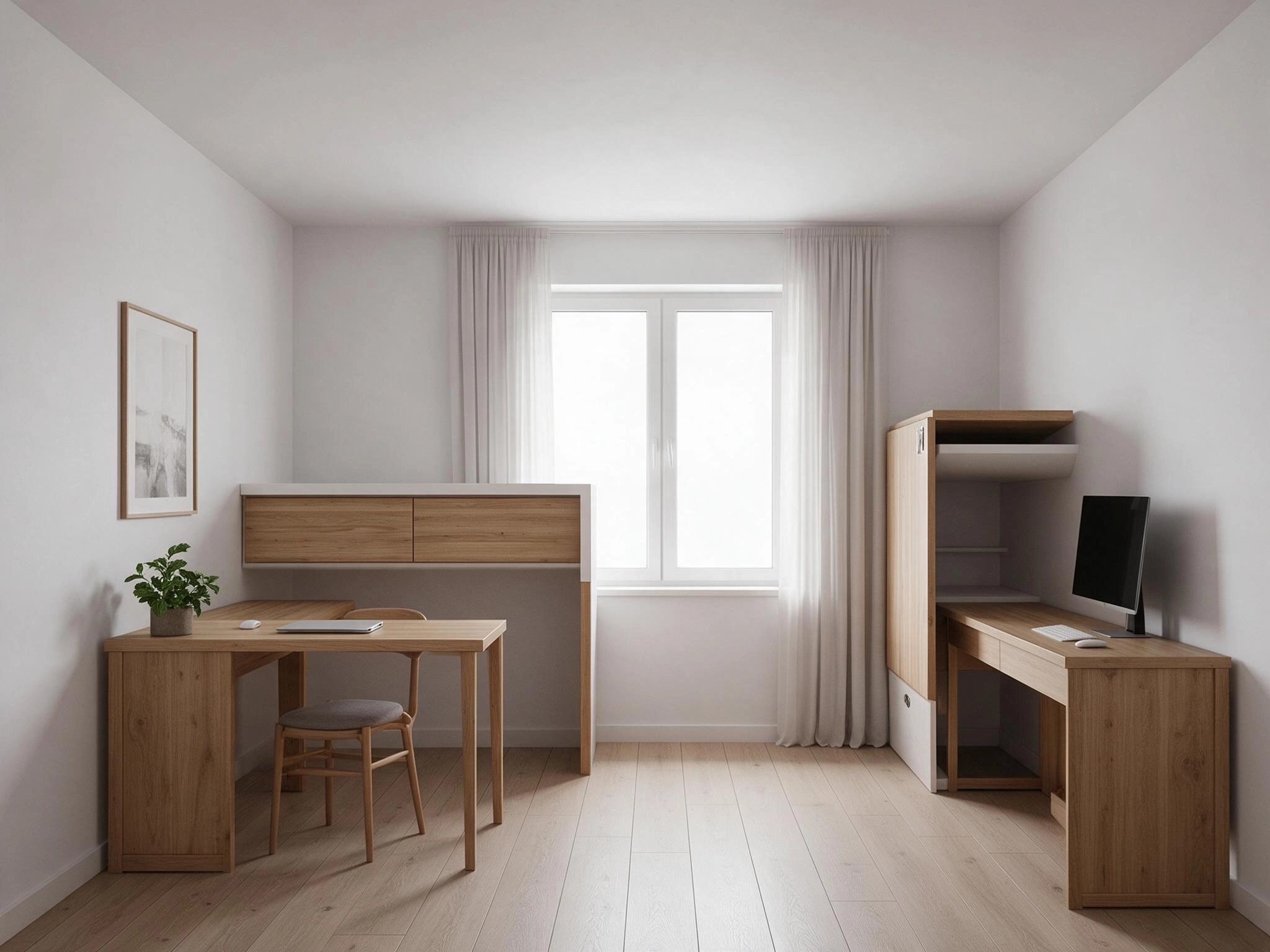 Office interior in Scandinavian style — photo by GenRoom AI