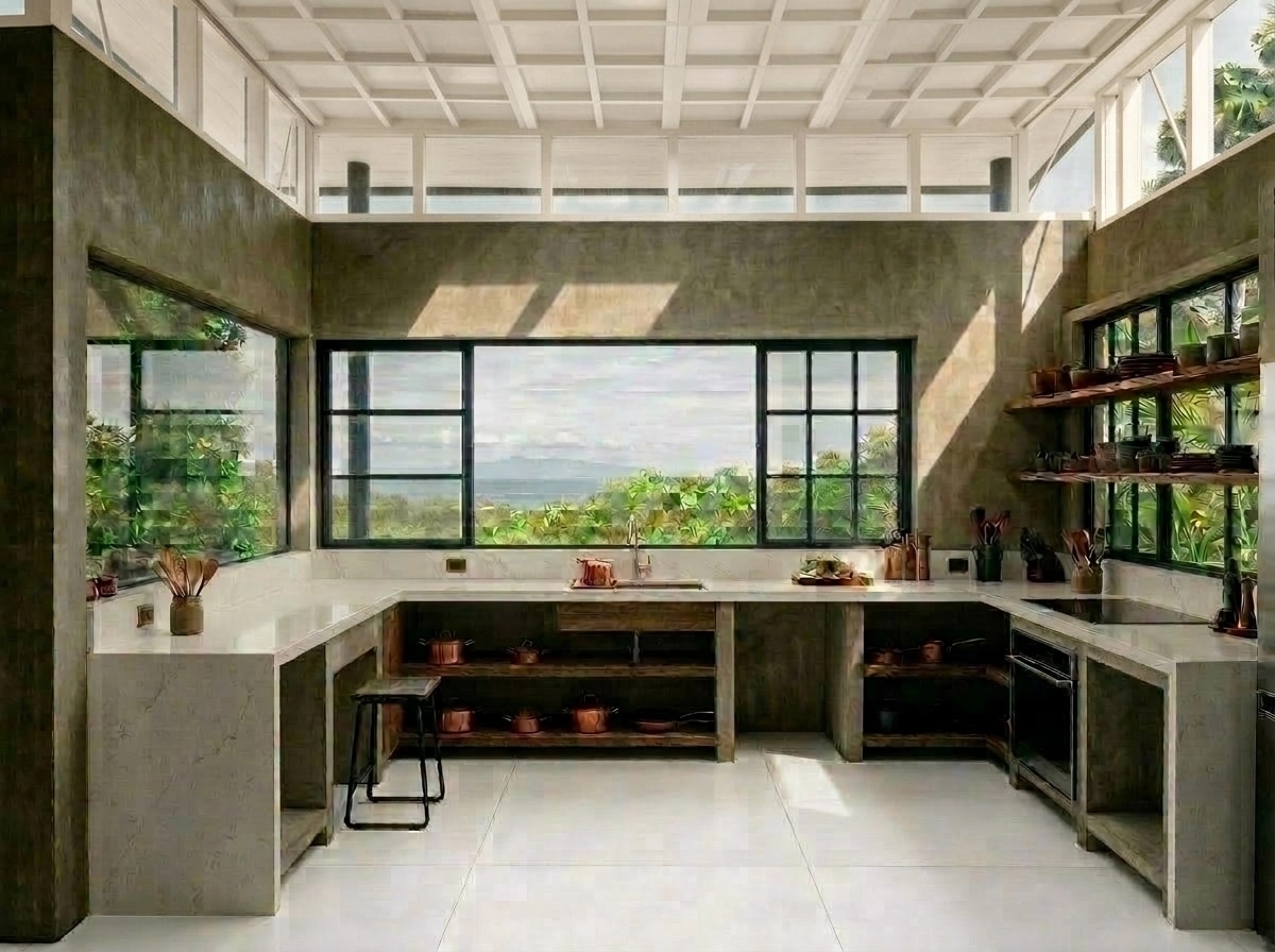Biophilic Kitchen design — interior photo by GenRoom AI