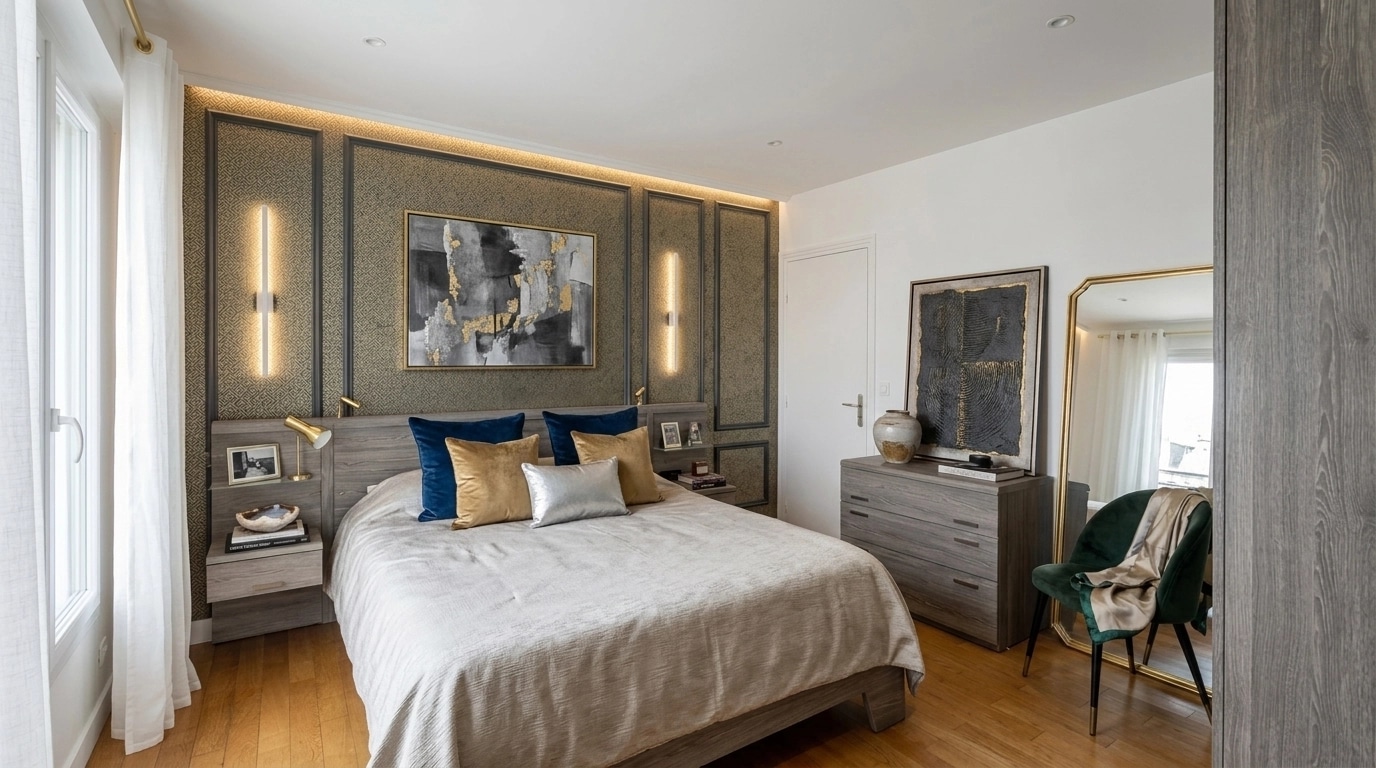 Contemporary Bedroom design — interior photo by GenRoom AI