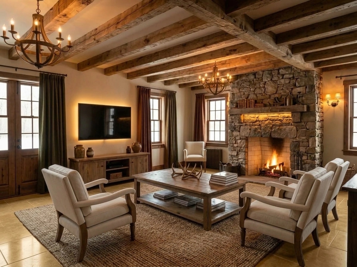 Interior design in Rustic style — Living Room by GenRoom AI
