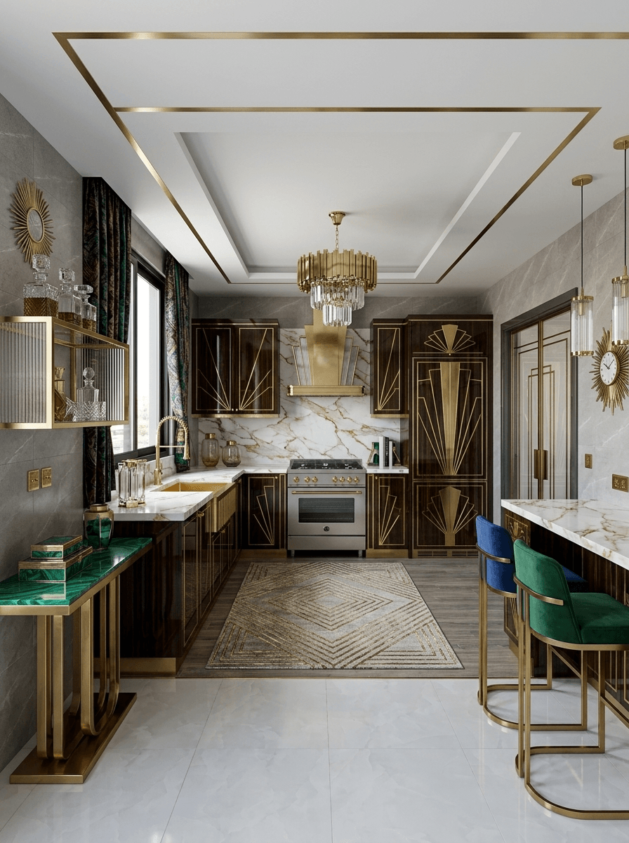 İç mekân tasarımı Art Deco stili — Mutfak GenRoom AI