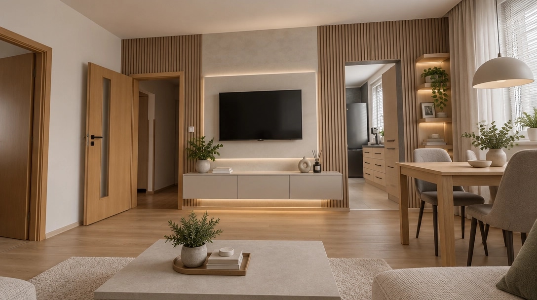 Interior design in Minimalism style — Living Room by GenRoom AI