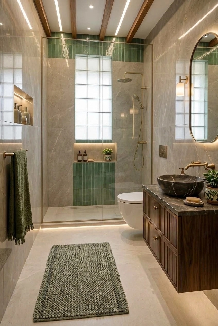 Contemporary Bathroom design — interior photo by GenRoom AI