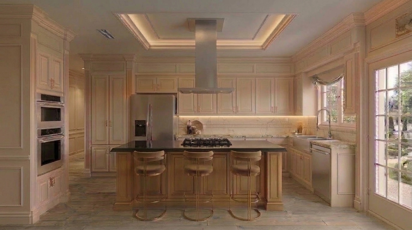 Interior design in Neoclassic style — Kitchen by GenRoom AI