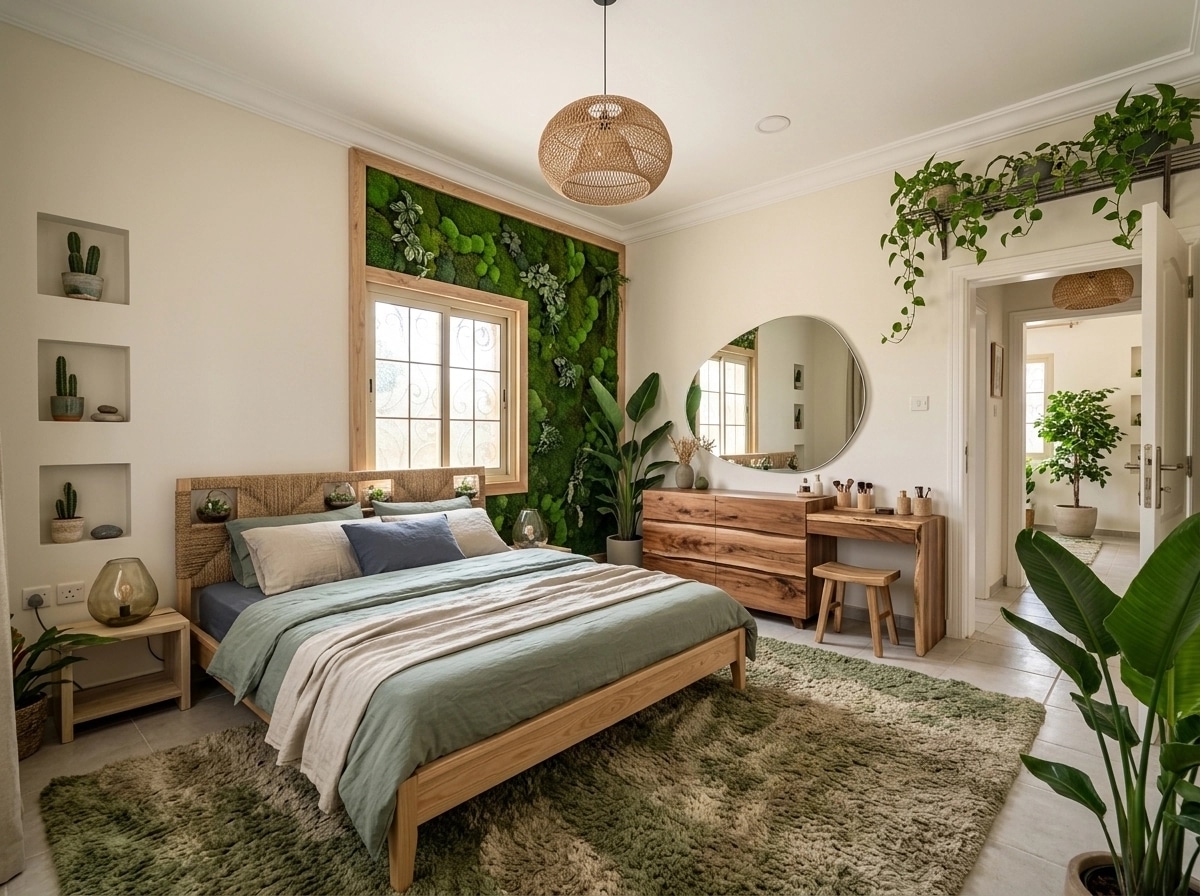 Biophilic Bedroom design — interior photo by GenRoom AI