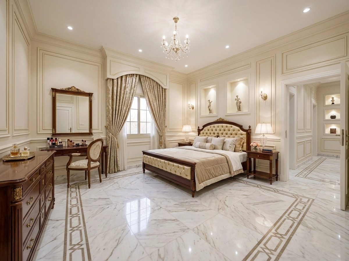 Neoclassic Bedroom design — interior photo by GenRoom AI