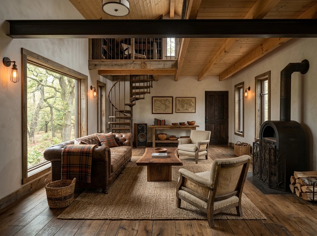 Interior design in Rustic style — Living Room by GenRoom AI